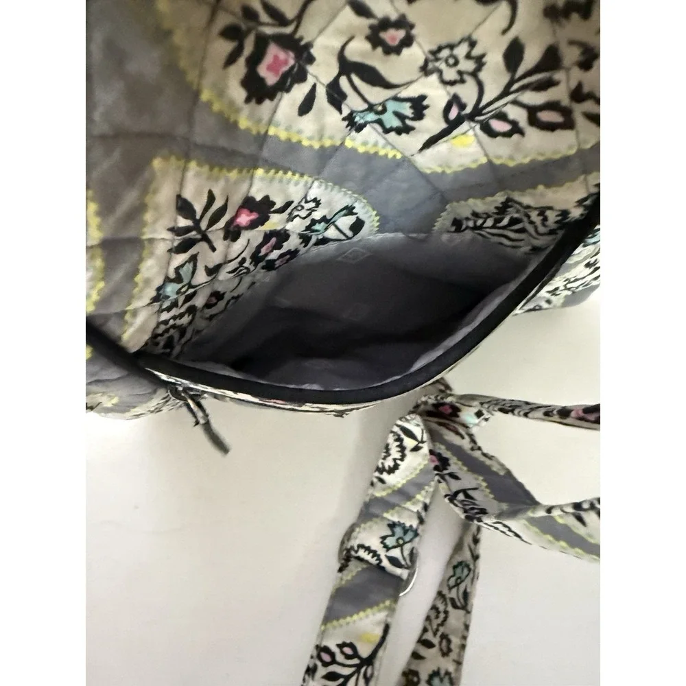 Vera Bradley Paisley Stripe Campus Tech Crossbody Backpack Bag Gray Green Yellow